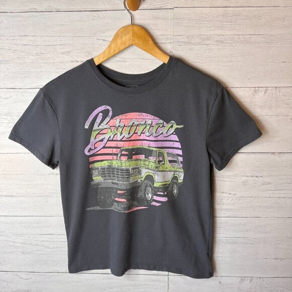 Ford T Shirt Girls Size Large (10-12) Gray Bronco Graphic Short Sleeve Cotton - Picture 3 of 14